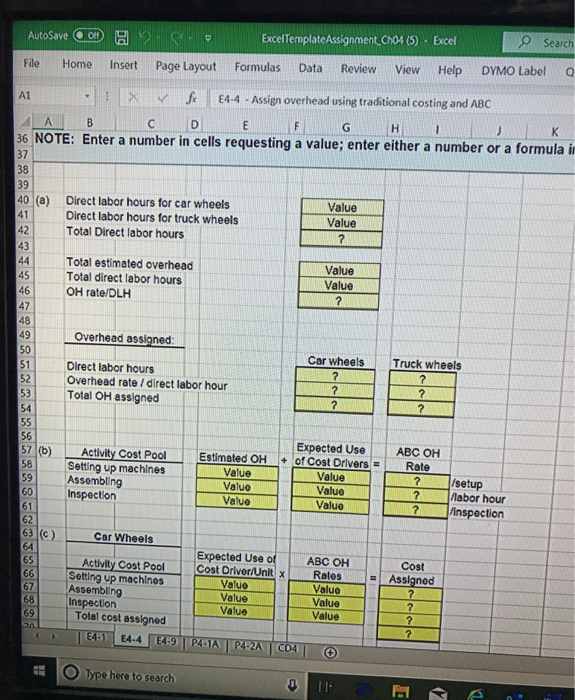 (5) - Excel Search Formulas Data Review View HelpDYMO Label QuickBooks G