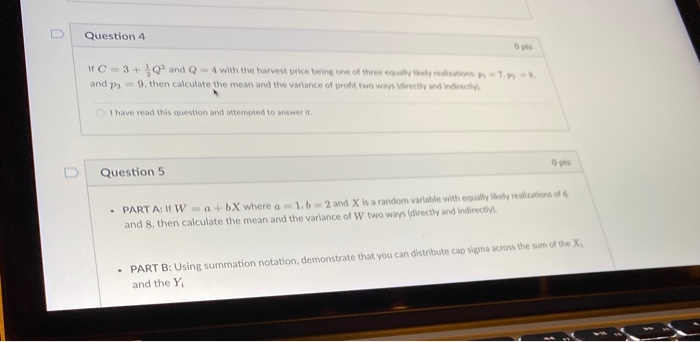 complete both u Question 4 I 3+ Q and Q - 4