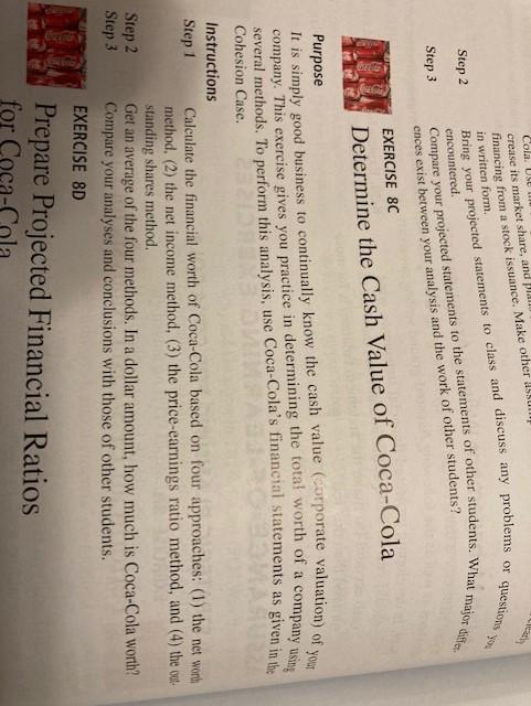 Please answer 8c below using yahoo finance information for coca cola (KO).
