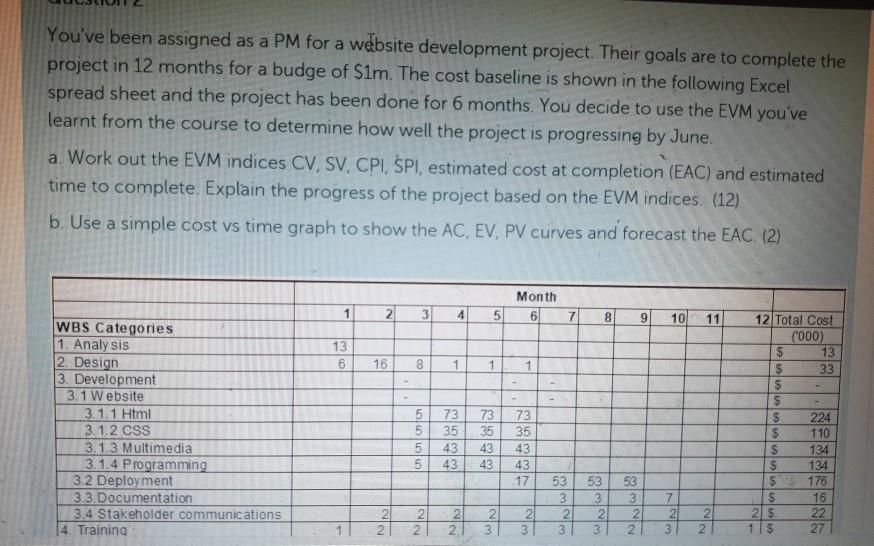  You've been assigned as a PM for a website development project.