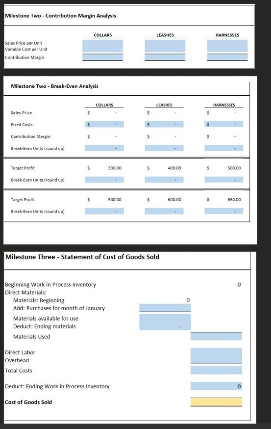 Costs Data Appendix You plan to open a small business for manufacturing