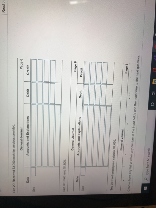page 6 of the journal. (Record debits first, then credits. Select the