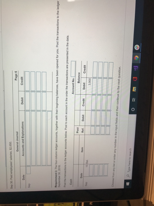 from a client on account. 18 Provided services on account, $1,500. 21