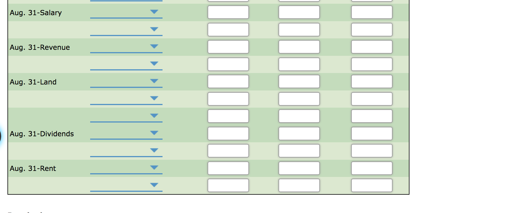 Unearned Rent 22 Notes Payable 23 Common Stock 31 10,000 Retained Earnings