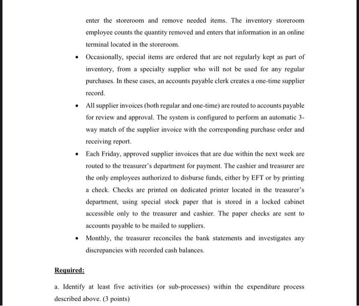 its integrated ERP system as follows: Employees in any department can enter