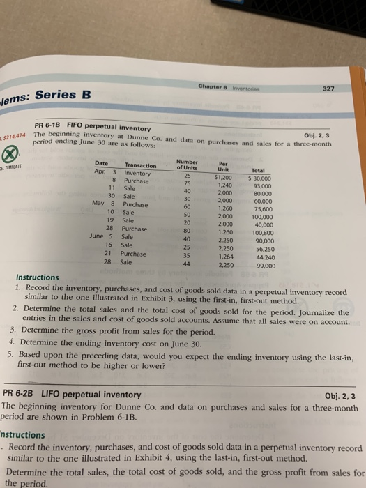 Chapter 6 Inventories Obj. 2, 3 PR 6-4B Periodic inventory by three