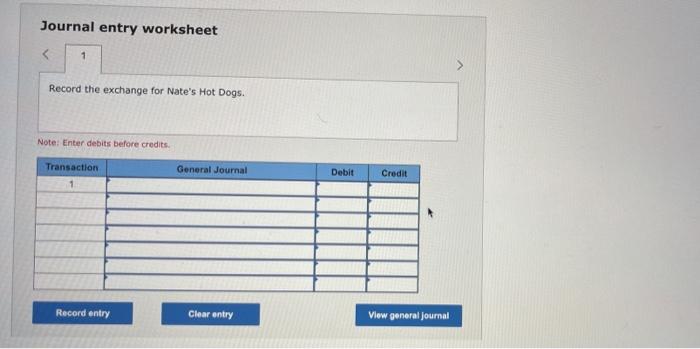 Hot Dogs exchanges long-term assets with Lizzy's... Nate's Hot Dogs exchanges long-term