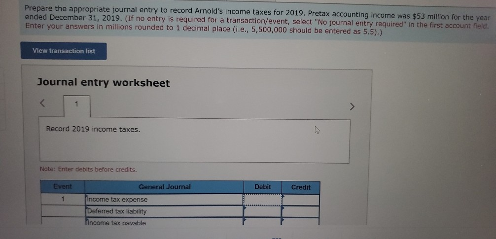 has pretax accounting income of $46 million for the year ended December