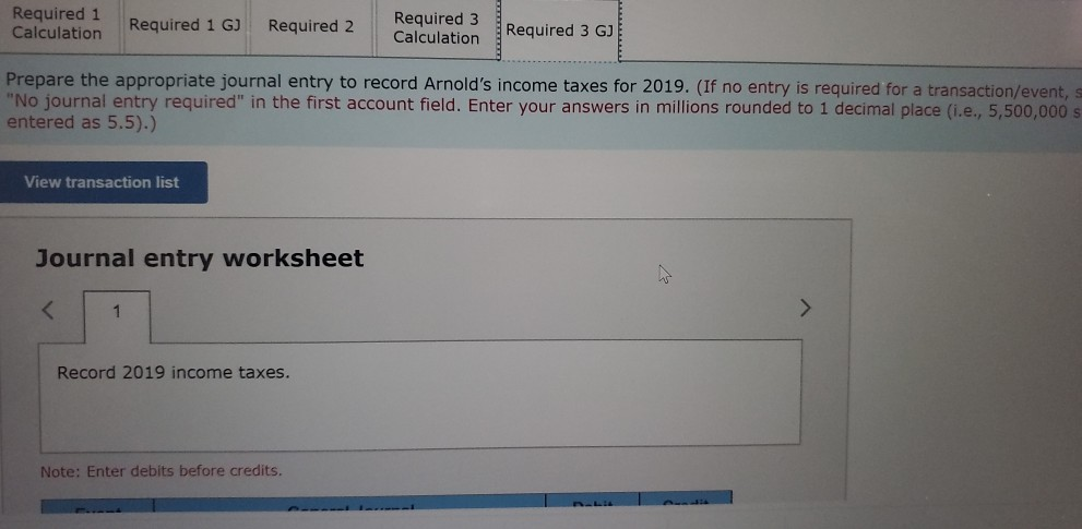 income and taxable income relates to an operating lease in which Arnold