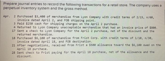 Please complete the chart with information given Prepare journal entries to record