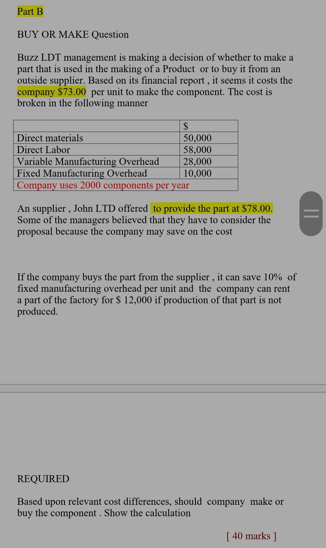 has the capacity of producing 50,000 units annually. Budgeted operating results for