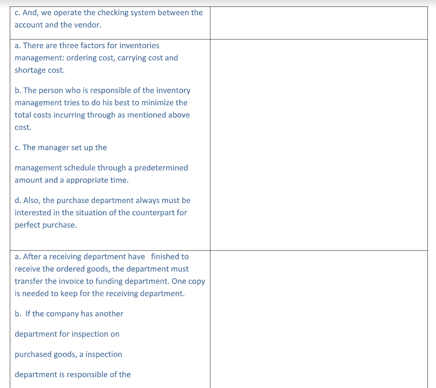 that the procedure is designed to minimize. Risk Internal Control Procedure a.