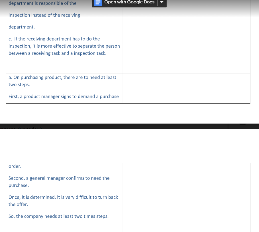 The cores of internal control procedure are checking and balance. And the