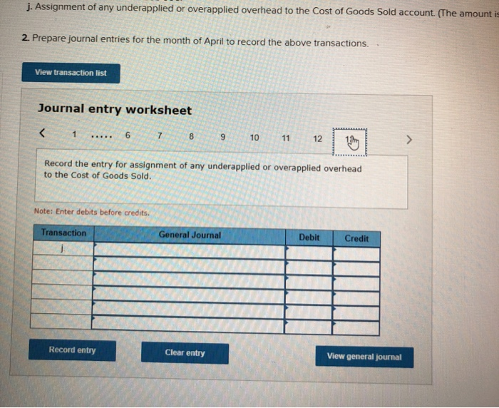 jobs worked on in April follow. Job 306 Job 307 Job 398