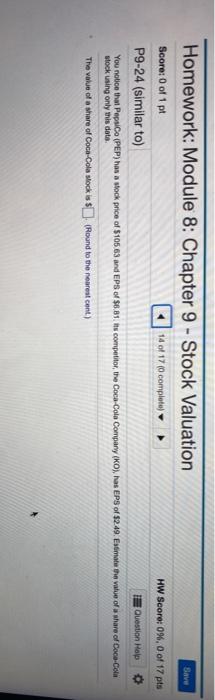  question: You noticed that PEPSICO has a stock price of $105.63