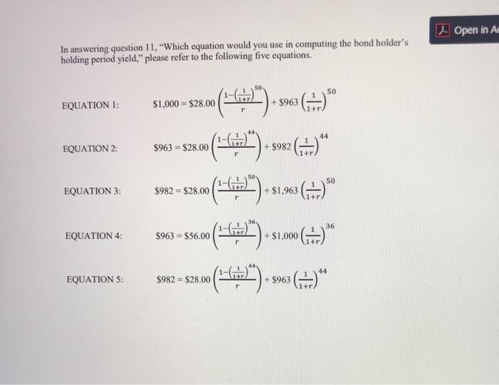 from the story told in questions 9 and 10. Recall that the