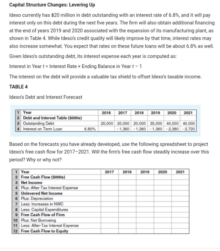 data in Tables 1, 2, 3, and 4 and the spreadsheet referenced