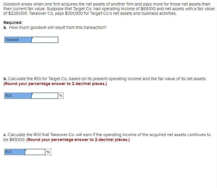 Please explain each step and how you got your answer! Goodwill