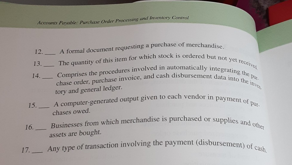 Student Exercises Name I. Matching Directions: For each of the definitions, write
