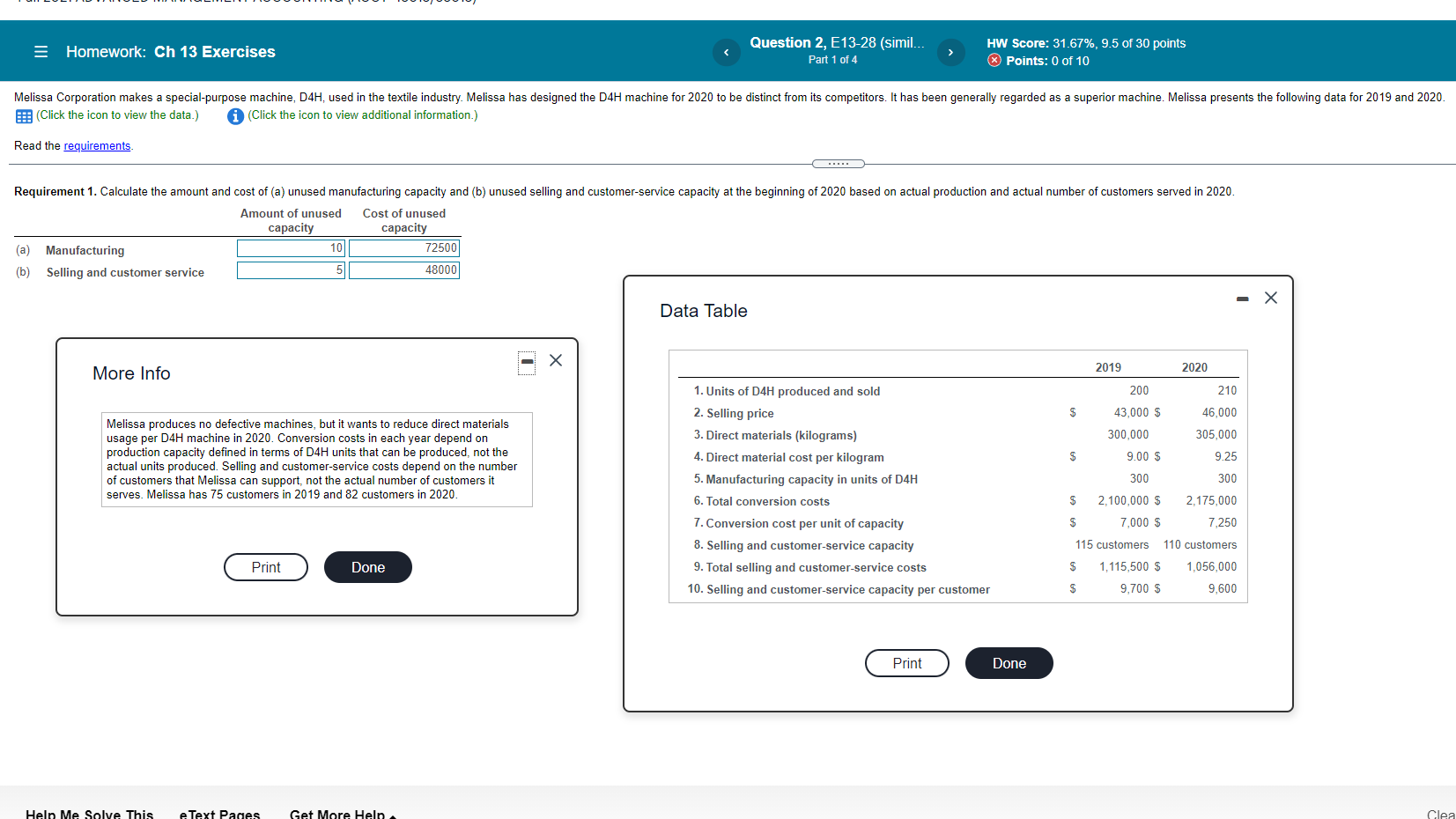  = Homework: Ch 13 Exercises Question 2, E13-28 (simil... Part 1