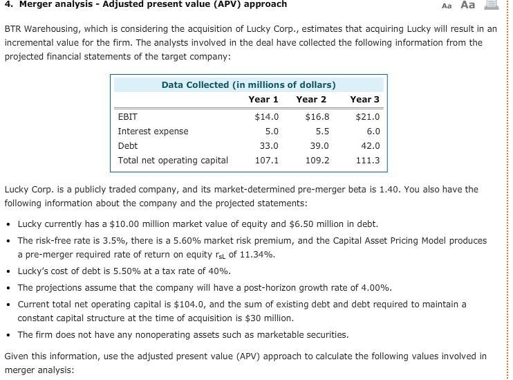  For the words number 1) decrease/increase 2) lower/higher 4. Merger analysis