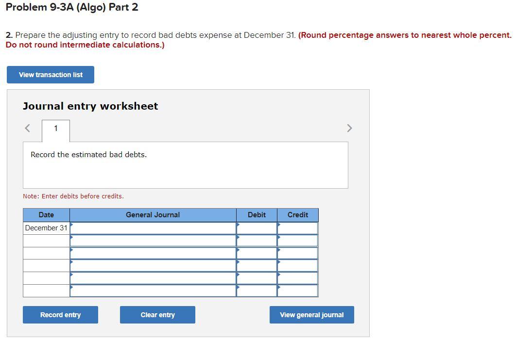 questions displayed below.) On December 31, Jarden Company's Allowance for Doubtful Accounts