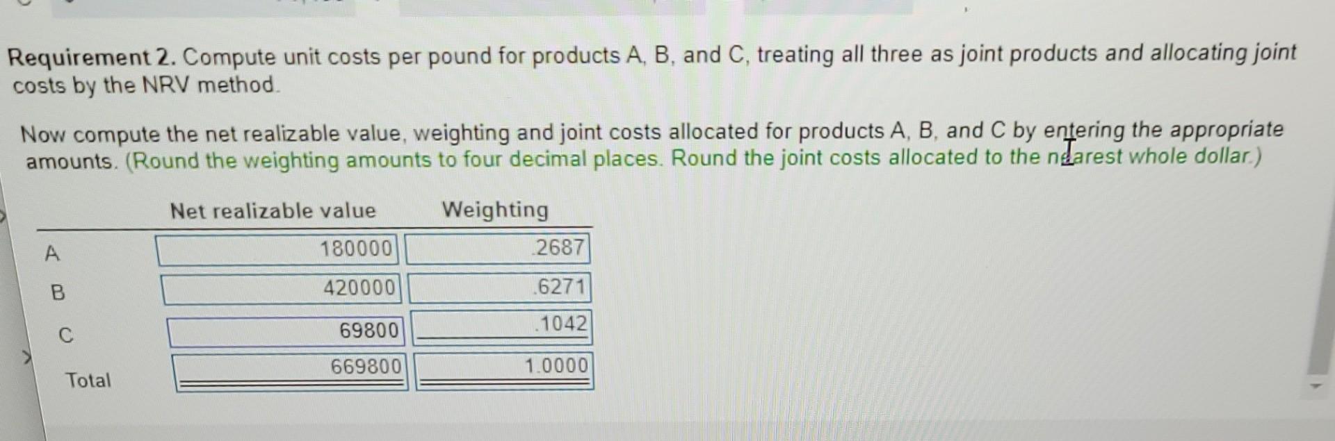 pounds of product C (Click the icon to view the information) .)