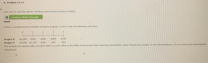  9. Problem 11.13 Click here to read the book: Modified Internal