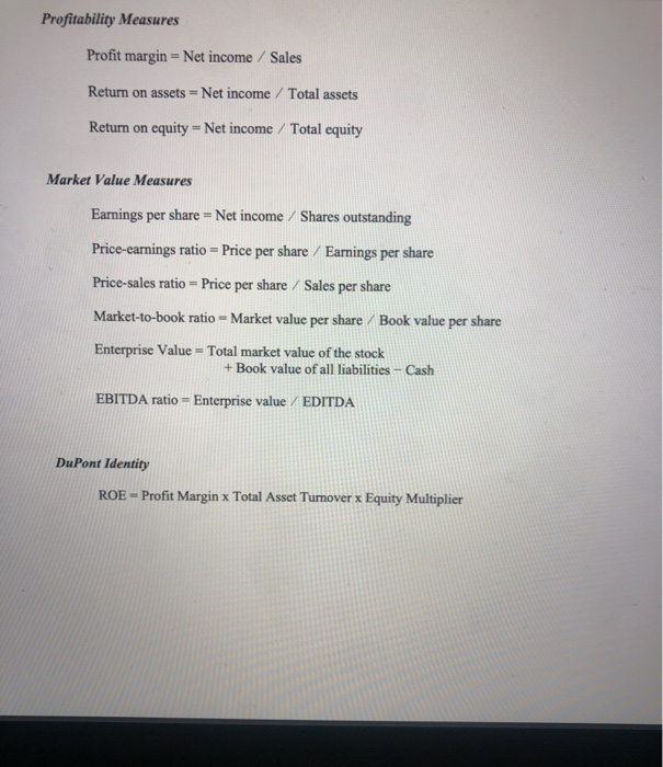 Debt-equity ratio, equity multiplier, Long-term debt ratio, Times interest earned ratio and