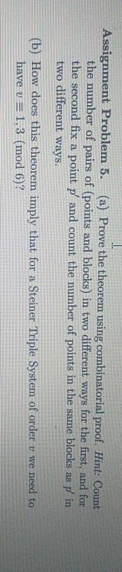 Assignment Problem 5. (a) Prove the theorem using combinatorial proof. Hint: