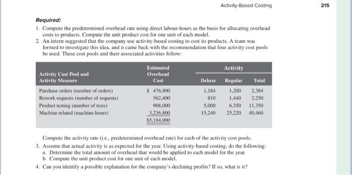 and Traditional Product Costs (L01 - CC1; L02 - CC3, 6, 7]