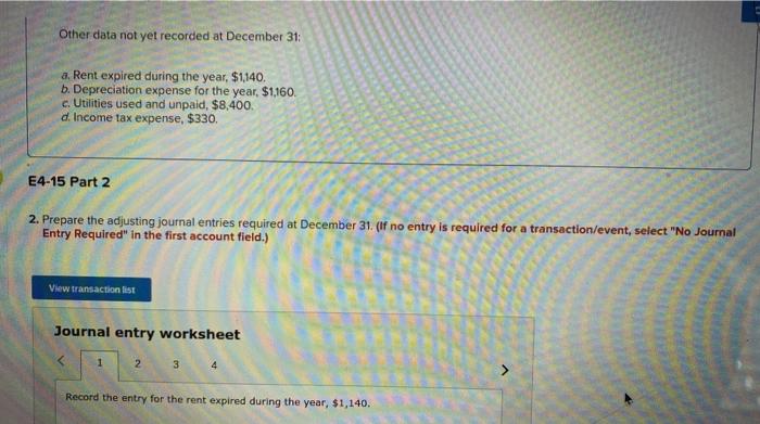 Balance [LO 4-2, 4-3) The following information applies to the questions displayed