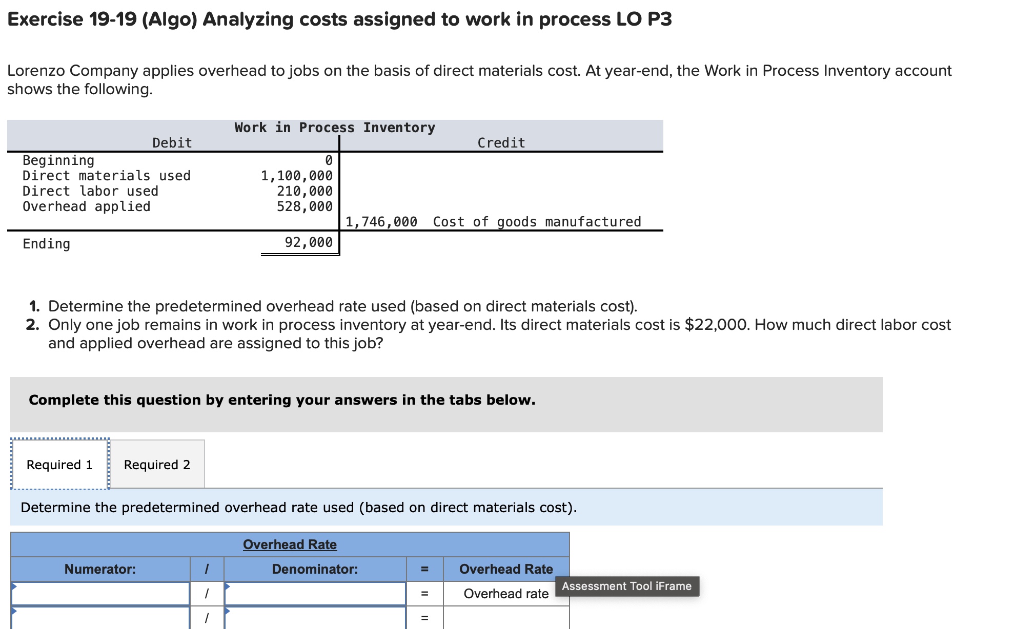  2. Only one job remains in work in process inventory at