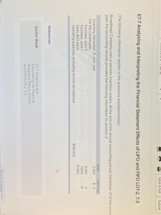 How does one fill this out? Save & Exit Submit E7-7 Analyzing