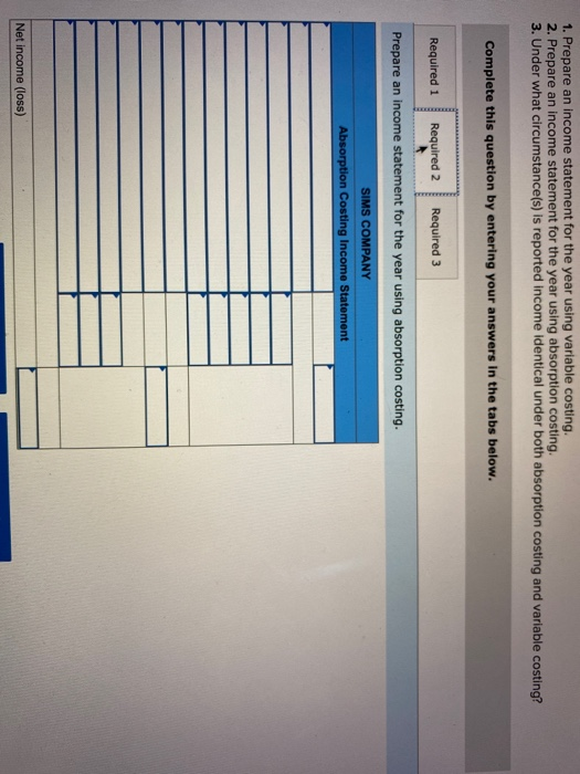 1, 2017. Its cost and sales information for this year follows. 30