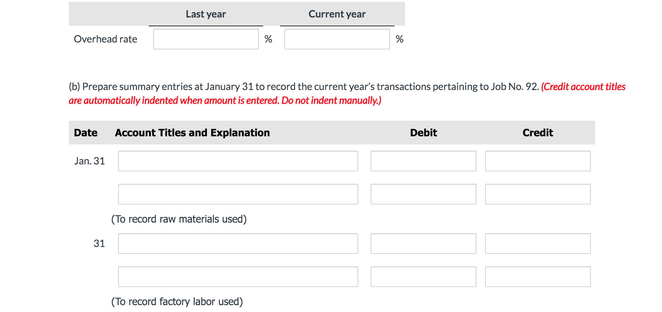 For 2,000 Units Direct Materials Direct Labor Manufacturing Overhead Date Beg. bal.