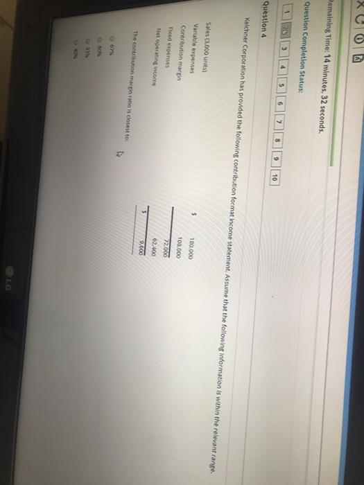  Remaining Time: 14 minutes, 32 seconds. Question Completion Status: 1 21