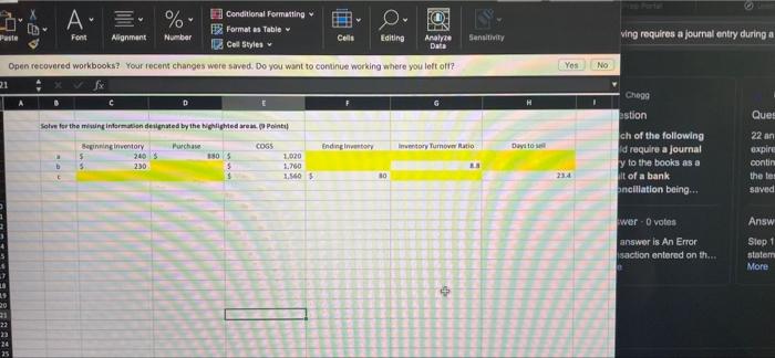 Editing Analyze Cell Styles Data Open recovered workbooks? Your recent changes were