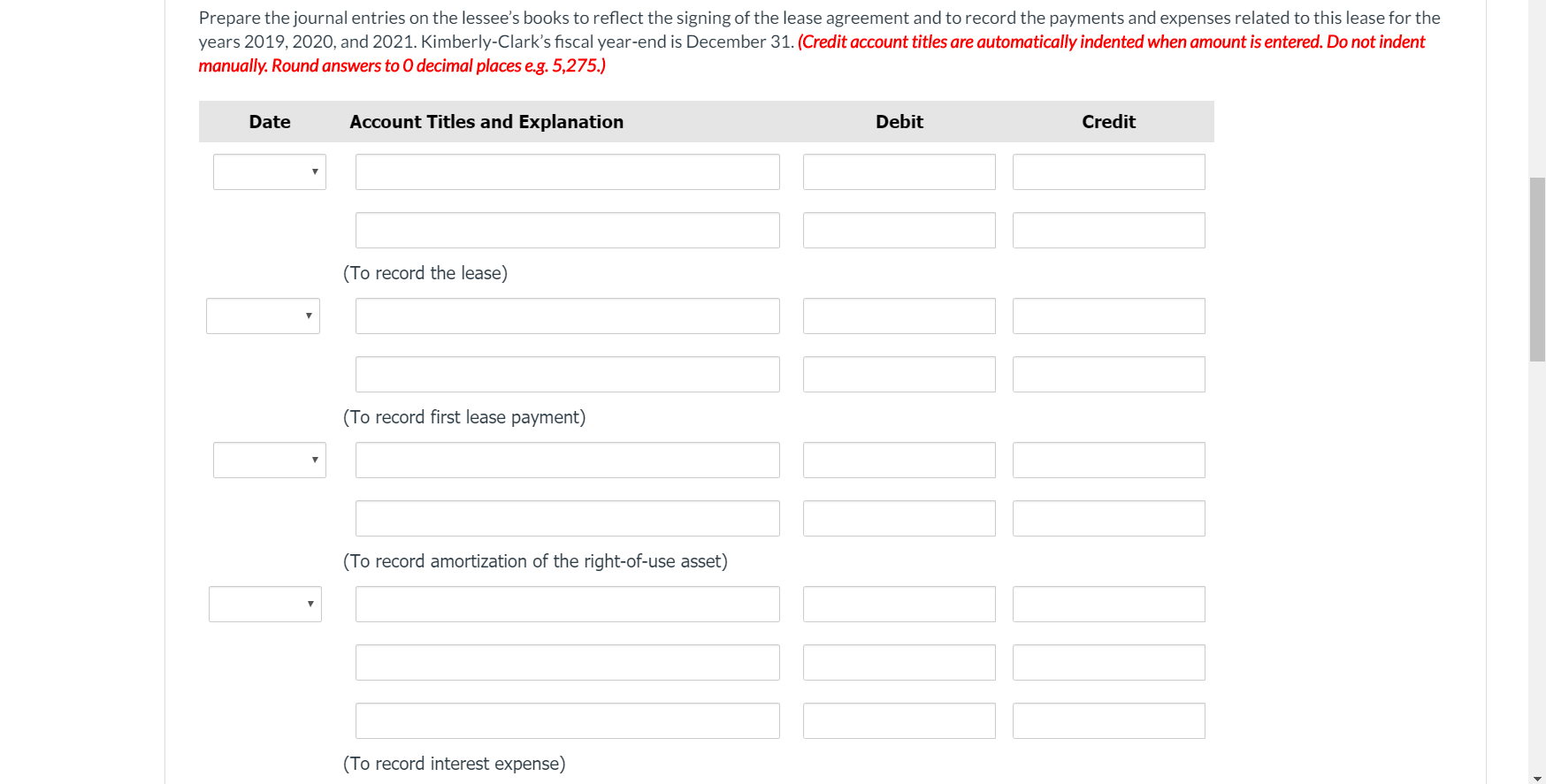on December 31, 2019, Kimberly-Clark Corp. signs a 10-year, non-cancelable lease agreement