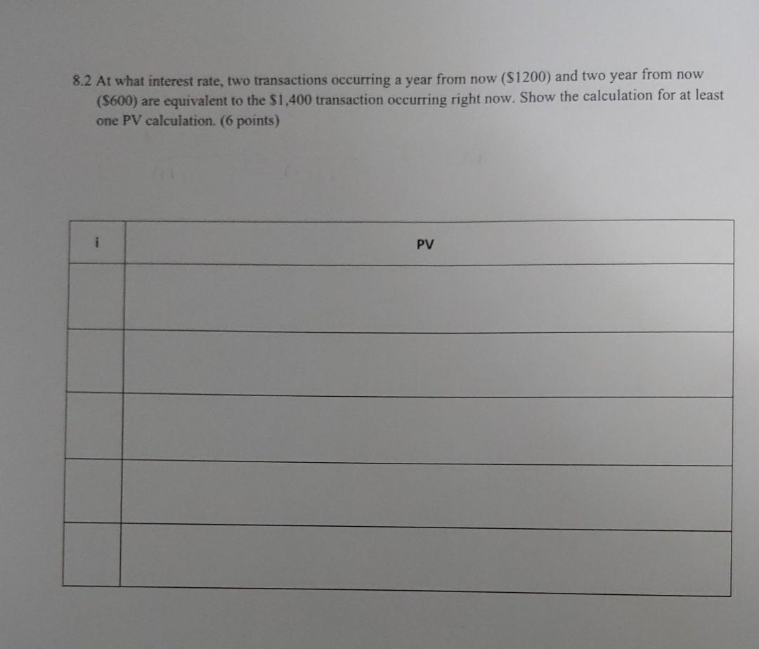  Please help, this makes zero sense 8.2 At what interest rate,