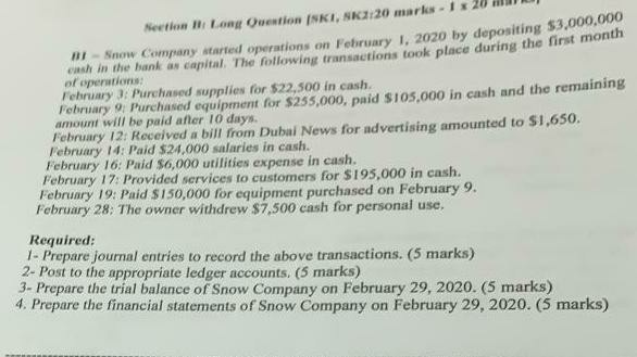  y , 2020 by depositing $3.000.000 D Section Long Owention INKI,