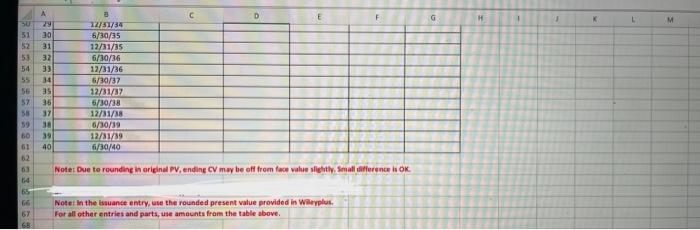 pay semiannual interest on June 30 and December 31. (a) Your answer