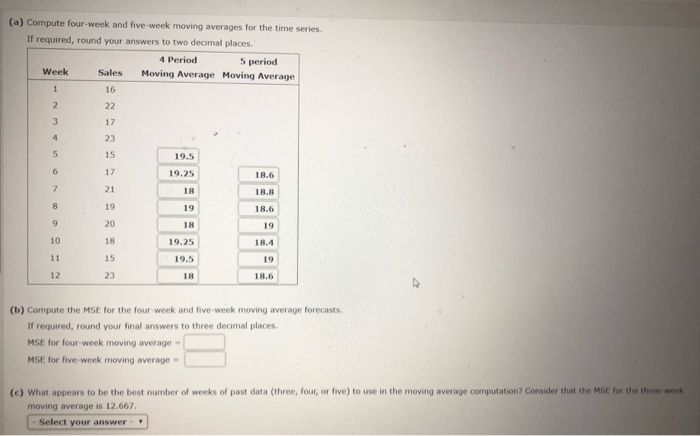 2:21:50 Questions Problem 08-07 Algo (Moving Averages and Exponential Smoothing) eBook Refer