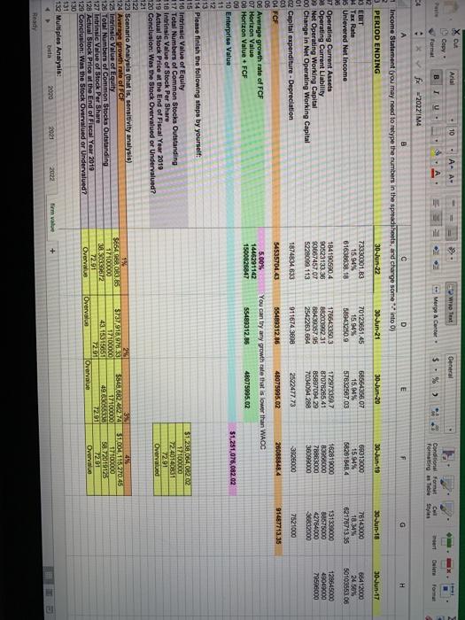 Multiple Anaylsis: Industry Enterpise value/ebit multiple - 20.8 Total enterprise value based