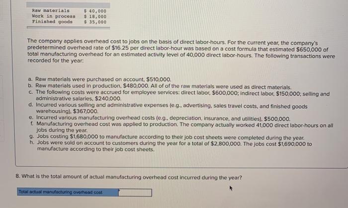  Raw materials Work in process Finished goods $ 40,000 $ 18,000