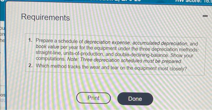 2, 2024, for $33,000. The equipment was expected to remain in service