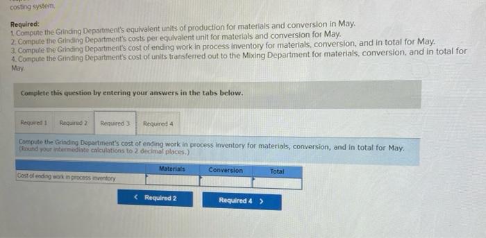 are introduced at the start of work in the Grinding Department. The