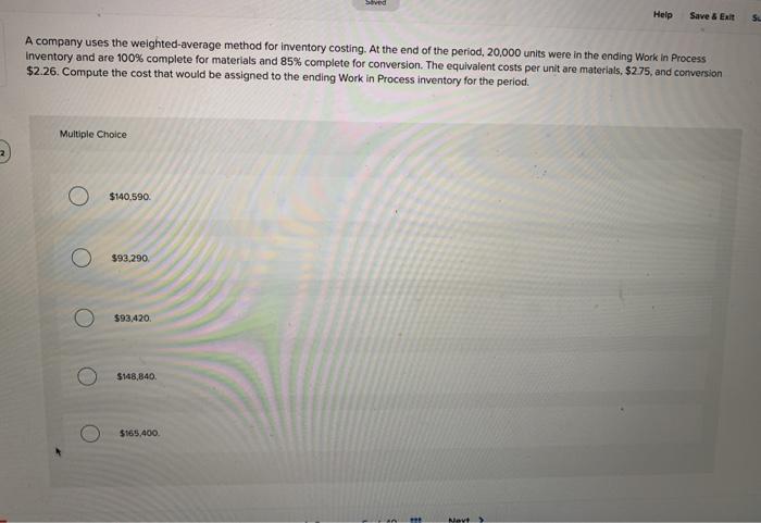 inventory consisted of 24,000 units that were 20% complete with respect to