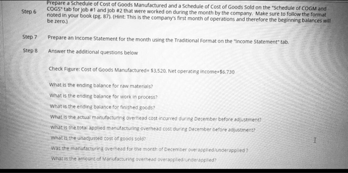 Top $1,000.00 Table Leg $ 150.00 Drawer 5 300.00 The company uses