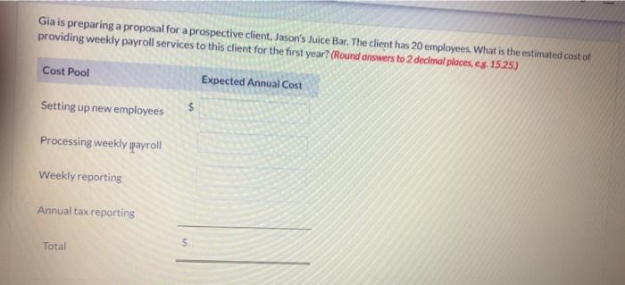 processing for a number of small businesses. Gia Sheffield, the company's owner,